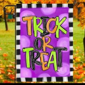 Trick or Treat Halloween Garden Flag 12x18 Spooky Outdoor Yard‎ Decor